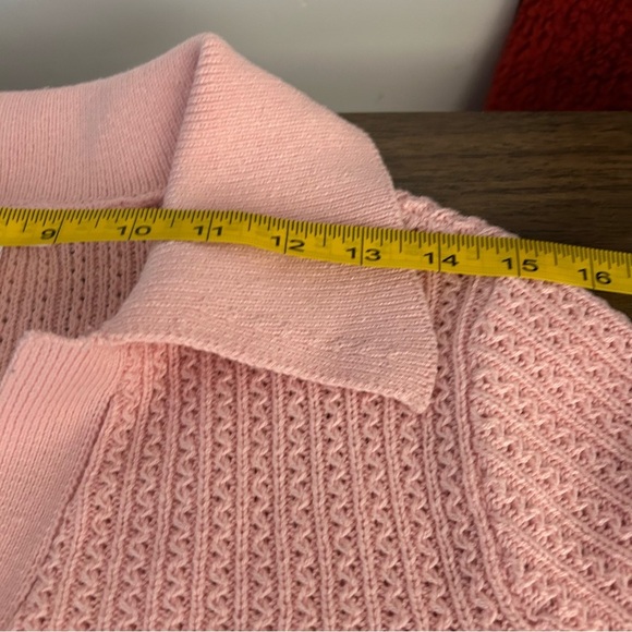 💕 Joe fresh Pink Knit Collared Sweater S - Picture 7 of 10